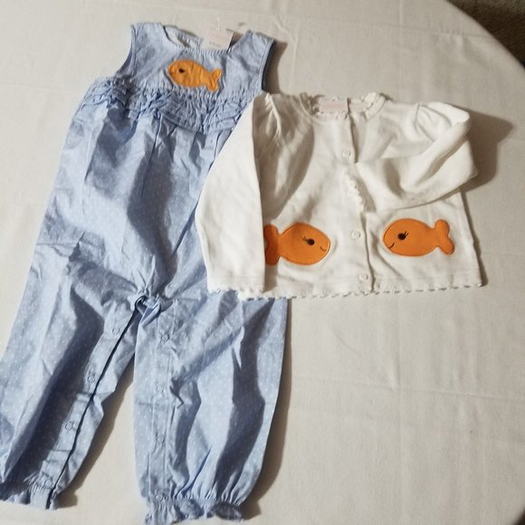 Gymboree Little Goldfish NWT 18-24 Month Romper & sweater set. - Picture 4 of 10